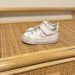 Kids White and Pink Sneakers
